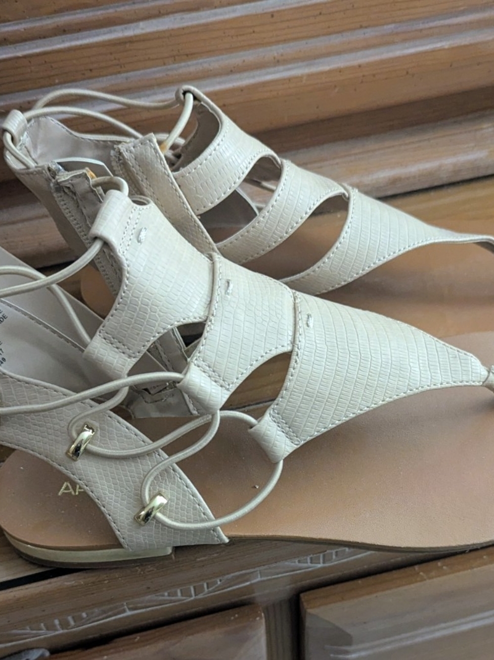 Apt. 9 Lace-Up Strappy Sandals in Cream
